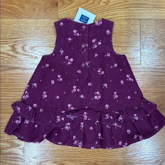 Janie and Jack Corduroy Purple Flower Dress - Picture 2 of 2